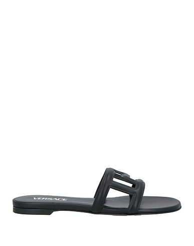 VERSACE Sandals Black Leather