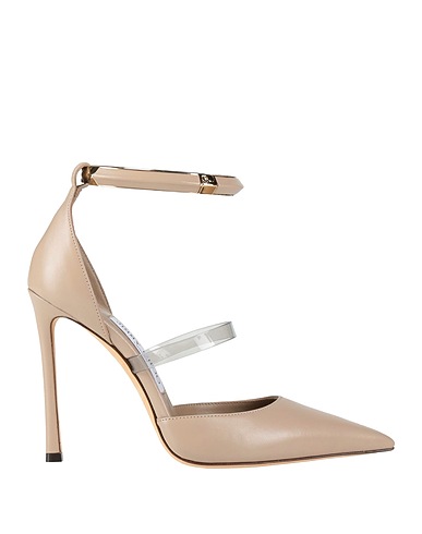 JIMMY CHOO Court Light brown Leather, Plastic