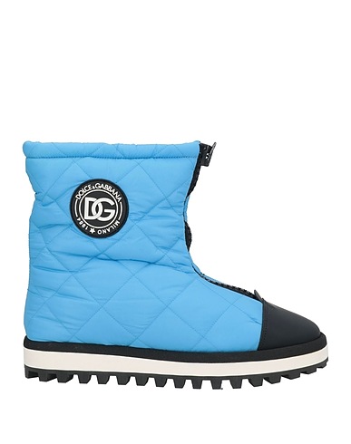 DOLCE&GABBANA Ankle boot Light blue Textile fibres, Calfskin