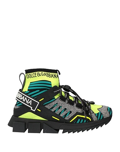 DOLCE&GABBANA Sneakers Lime green 30% Cotton, 30% Polyester, 20% Lambskin, 10% Viscose, 10% Calfskin