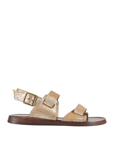 PREVENTI Sandals Gold Leather