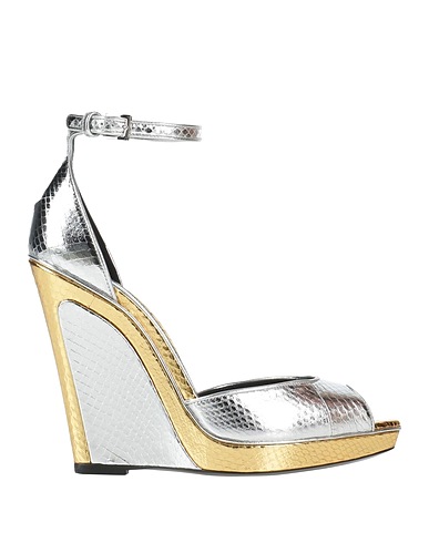 TOM FORD Sandals Silver Bull skin, Calfskin