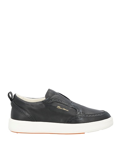 SANTONI Sneakers Black Leather
