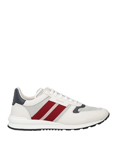 BALLY Sneakers White Calfskin, Textile fibres