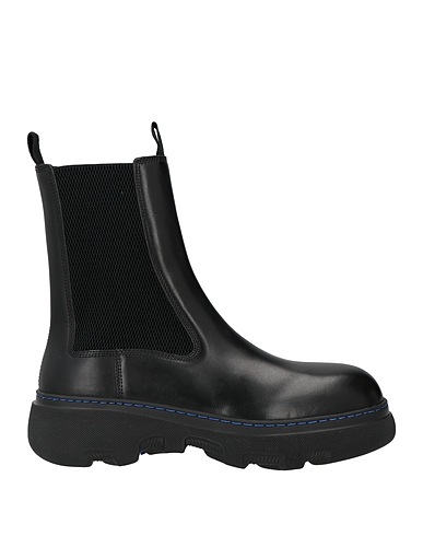 BURBERRY PRORSUM Ankle boot Black Leather, Textile fibres