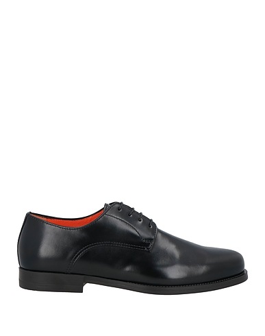 SANTONI Laced shoes Black Leather