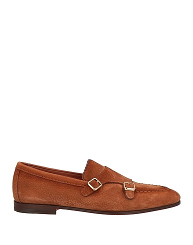 SANTONI Loafers Camel Leather