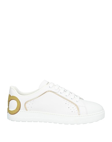 FERRAGAMO Sneakers White Calfskin, Lambskin