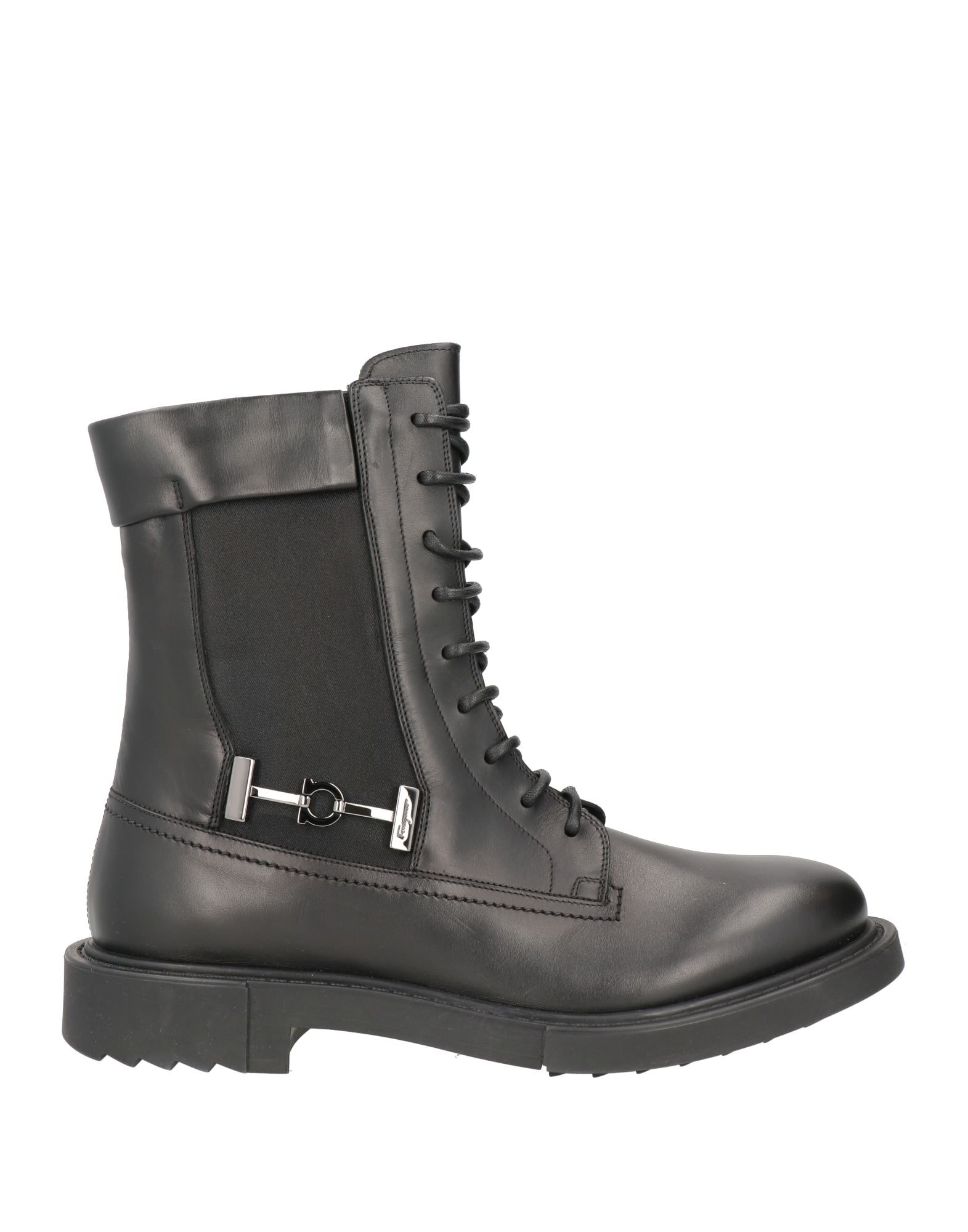 【関税込み】Ferragamo ブラック ハイ ナッパ ストレッチ ブーツ FERRAGAMO | ショートブーツ ブラック メンズ | YOOX