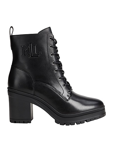 LAUREN RALPH LAUREN Ankle boot CAMERON BURNISHED LEATHER BOOTIE
 Black 100% Cow leather