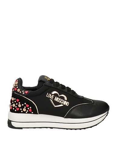 LOVE MOSCHINO Sneakers Nero Pelle, Fibre tessili