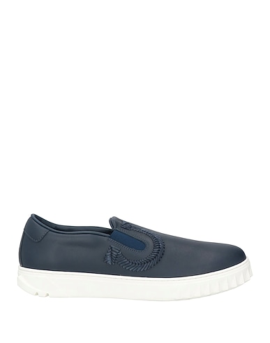 FERRAGAMO Sneakers BLU NAVY 87% Calfskin, 11% Goat skin, 2% Elastane