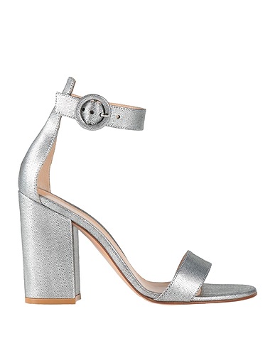 GIANVITO ROSSI Sandals Silver Leather