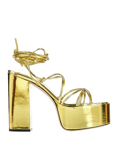 PARIS TEXAS Sandals Gold Leather