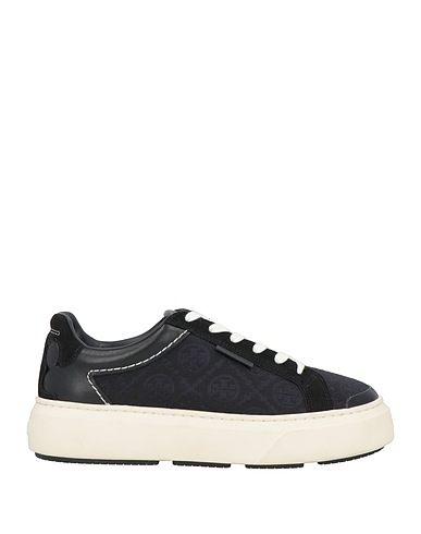 TORY BURCH Sneakers Black Leather, Textile fibers