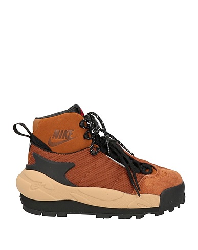 NIKE Sneakers Brown Textile fibres, Leather