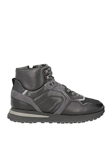 BALDININI Sneakers Black Leather, Textile fibers