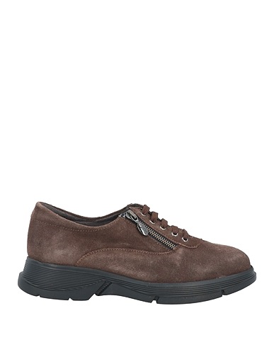 SCHOLL Laced shoes Dark brown Leather
