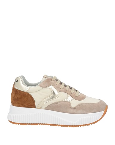 VOILE BLANCHE Sneakers Beige Leather, Textile fibres