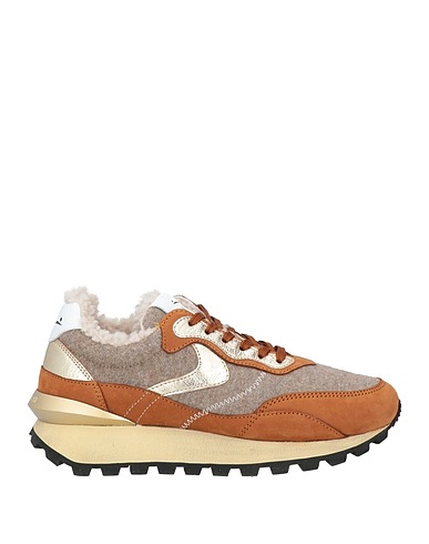 VOILE BLANCHE Sneakers Taupe Leather, Textile fibres