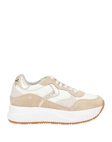 VOILE BLANCHE Sneakers Beige Goat skin, Textile fibres