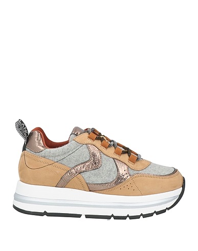 VOILE BLANCHE Sneakers Grau Leder, Gewebefasern