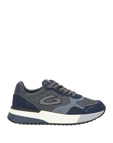 ALBERTO GUARDIANI Sneakers Navy Leather, Textile fibers