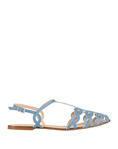 ANNA F. Sandals Light blue Leather