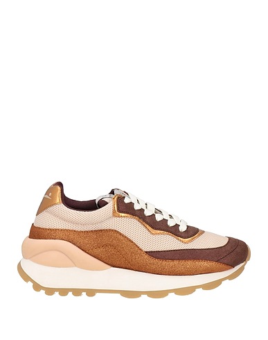 VOILE BLANCHE Sneakers Dark brown Leather, Textile fibres