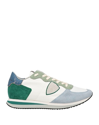 PHILIPPE MODEL Sneakers Sky blue Leather, Textile fibers