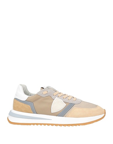 PHILIPPE MODEL Sneakers Beige Leather, Textile fibres