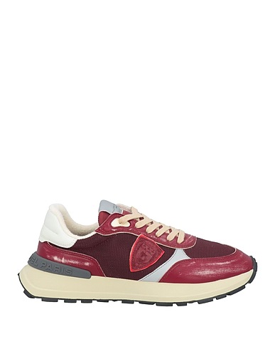 PHILIPPE MODEL Sneakers Burgundy Leather, Textile fibers