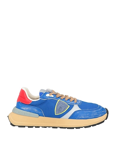 PHILIPPE MODEL Sneakers Bright blue Leather, Textile fibres