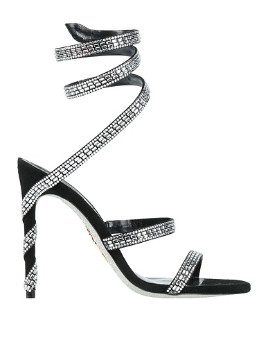 RENE' CAOVILLA Sandals Black Textile fibers