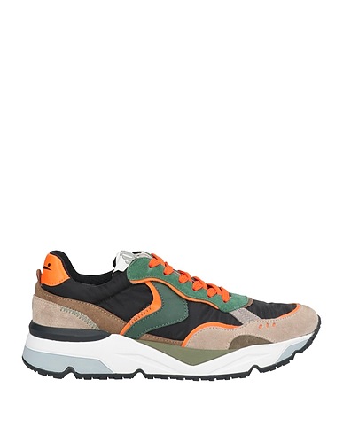 VOILE BLANCHE Sneakers Black Leather, Textile fibres