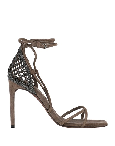 BRUNELLO CUCINELLI Sandals Khaki Leather