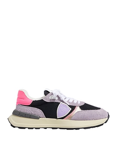 PHILIPPE MODEL Sneakers Lilac Leather, Textile fibers