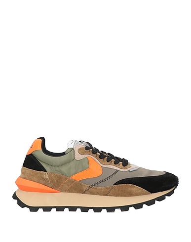 VOILE BLANCHE Sneakers Military green Leather, Textile fibres