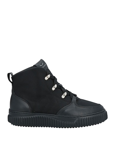 VOILE BLANCHE Sneakers Black Leather, Textile fibres