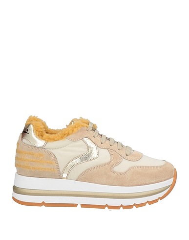 VOILE BLANCHE Sneakers Beige Leather, Textile fibres