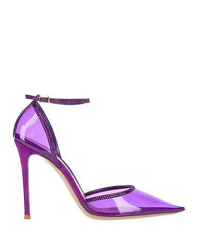 GIANVITO ROSSI Pumps Violett Leder, Plexiglas®