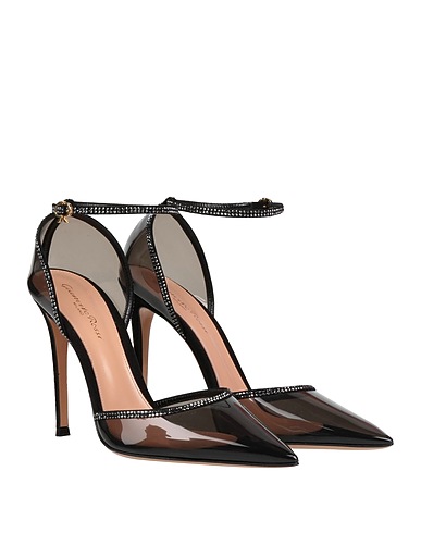 GIANVITO ROSSI Court Black Leather, Plexiglas®