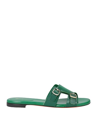 SANTONI Sandals Green Leather