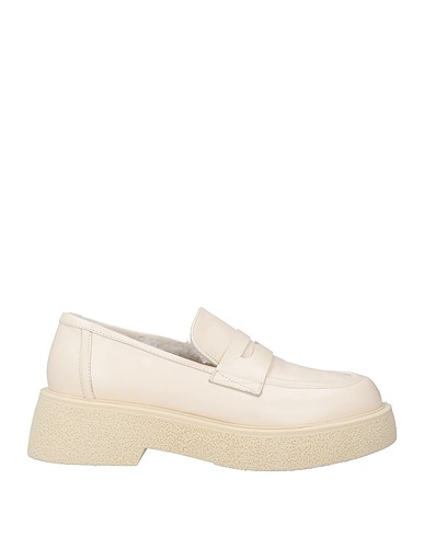 LORIBLU Loafers Ivory Calfskin, Shearling