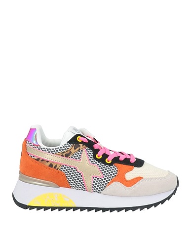 W6YZ Sneakers Beige Leather, Textile fibres