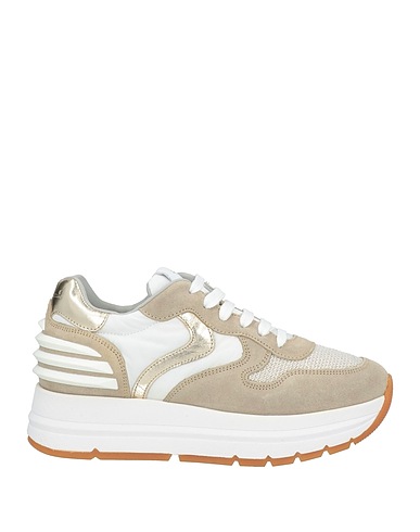 VOILE BLANCHE Sneakers Beige Leather, Textile fibers