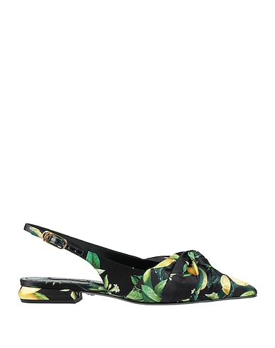 ROBERTO CAVALLI Ballet flats NERO Leather, Textile fibers
