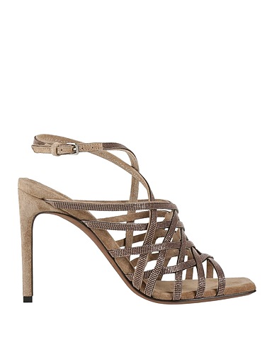 BRUNELLO CUCINELLI Sandals Khaki Leather