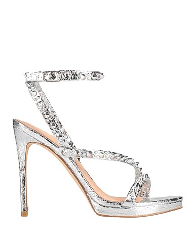 GUESS Sandals Silver Textile fibres