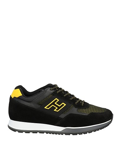 HOGAN Sneakers Black Leather, Textile fibres